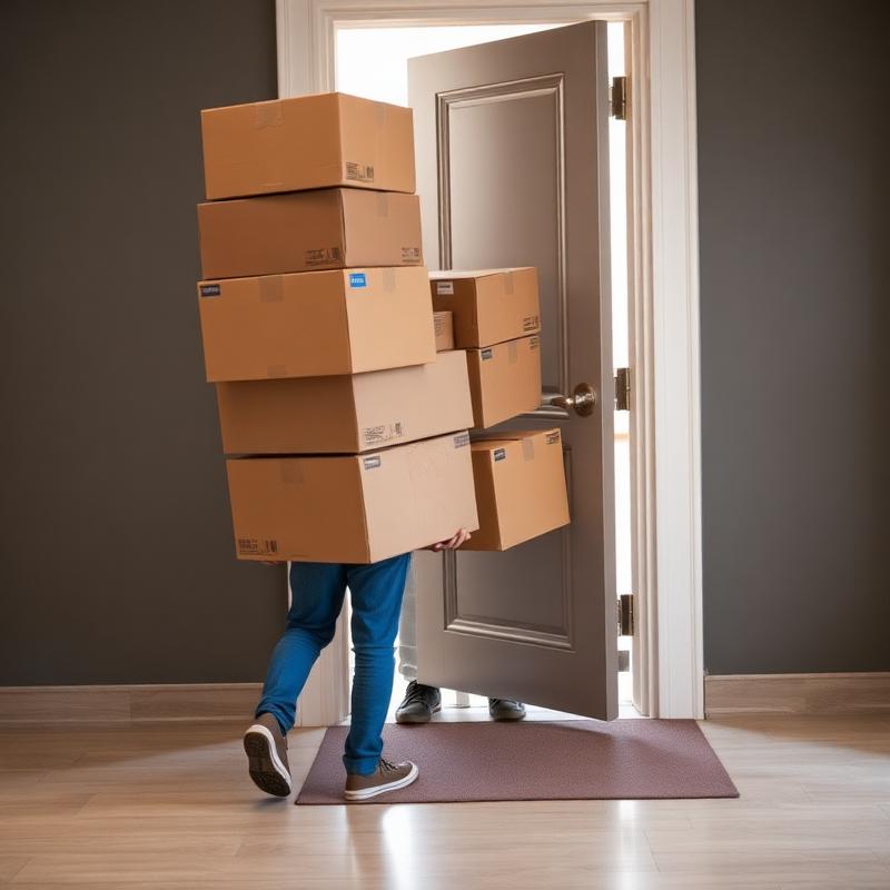 Mover carrying stacked boxes
